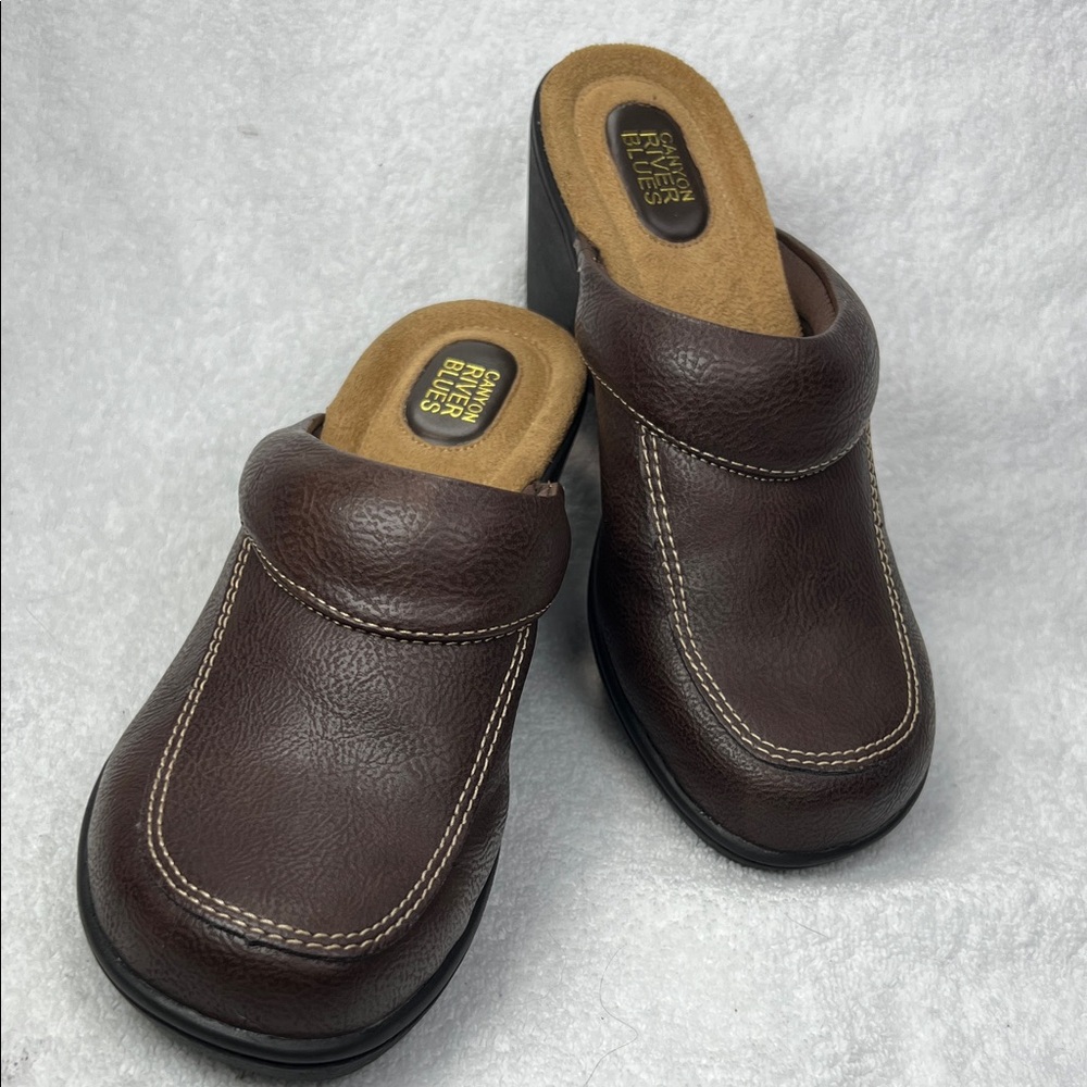 Canyon River blues,  Dark Brown Leather with suede interior
